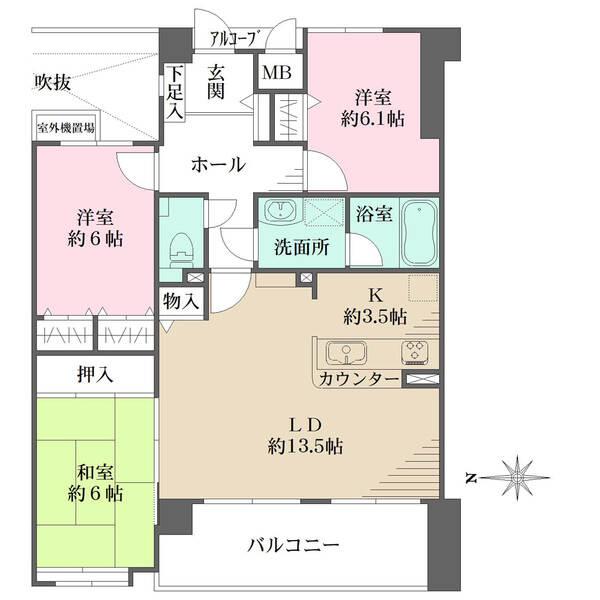 全居室6帖以上の広さ×収納付き。LDKと和室は一體利用も可能です。玄関前にはアルコーブがございます。