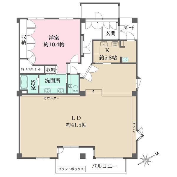 専有面積が広く、ゆったり暮らせる間取り。空間が窮屈にならずに、お好きな家具を設置していただけます。
