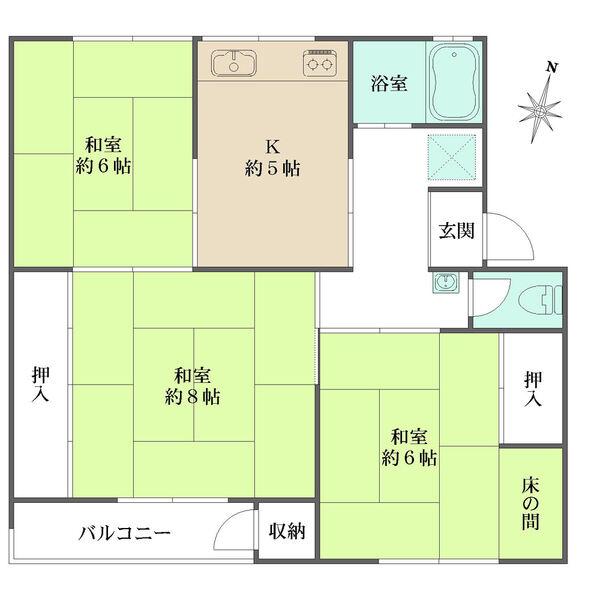 最上階?南東向きにつき、陽當(dāng)り?通風(fēng)?眺望に恵まれたお部屋です。各和室やキッチン、浴室に窓付きです。