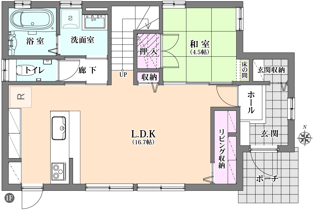 1階間取図 掲載の間取り図は設(shè)計(jì)図書を基に描き起こしたもので実際とは多少異なる場合があります。