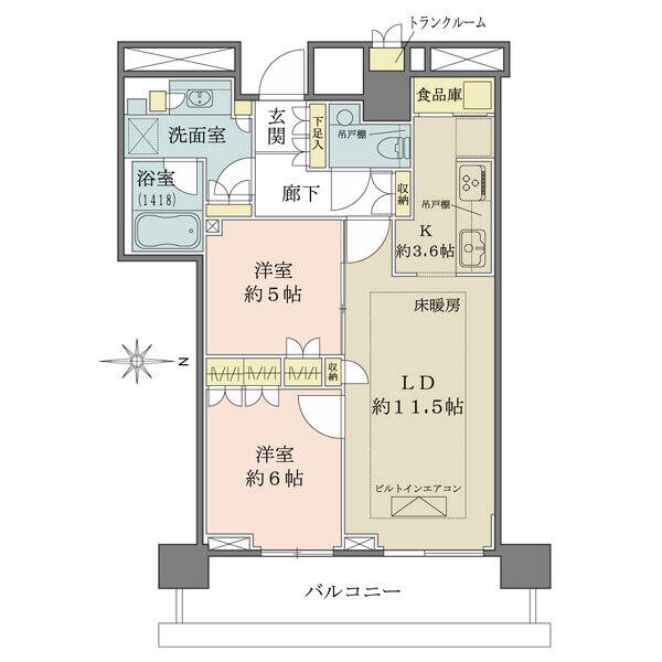 全居室収納の他、食品庫が備わった住まい。東向きにつき、晴れた日には気持ちのよい朝日が差し込みます。