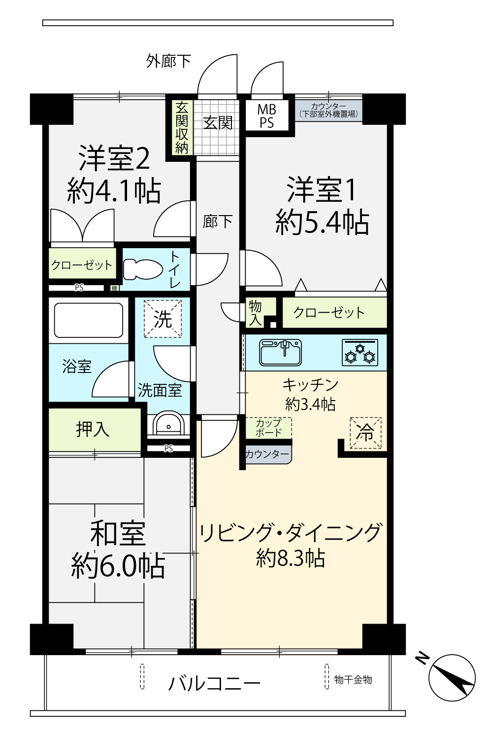 掲載の間取り図は設計図書を基に描き起こしたもので実際とは多少異なる場合があります。※1