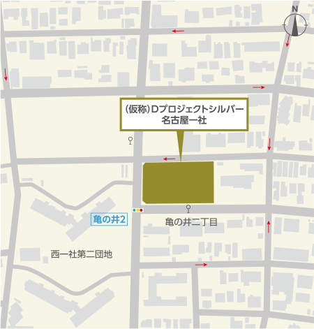 Dプロジェクトシルバー名古屋一社(仮稱)地図