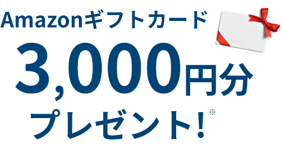 Amazonギフトカード3,000円分プレゼント!※