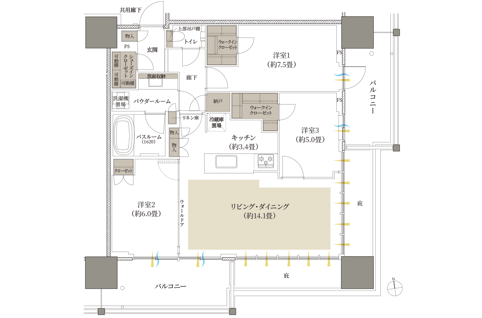 80C type 間取り図