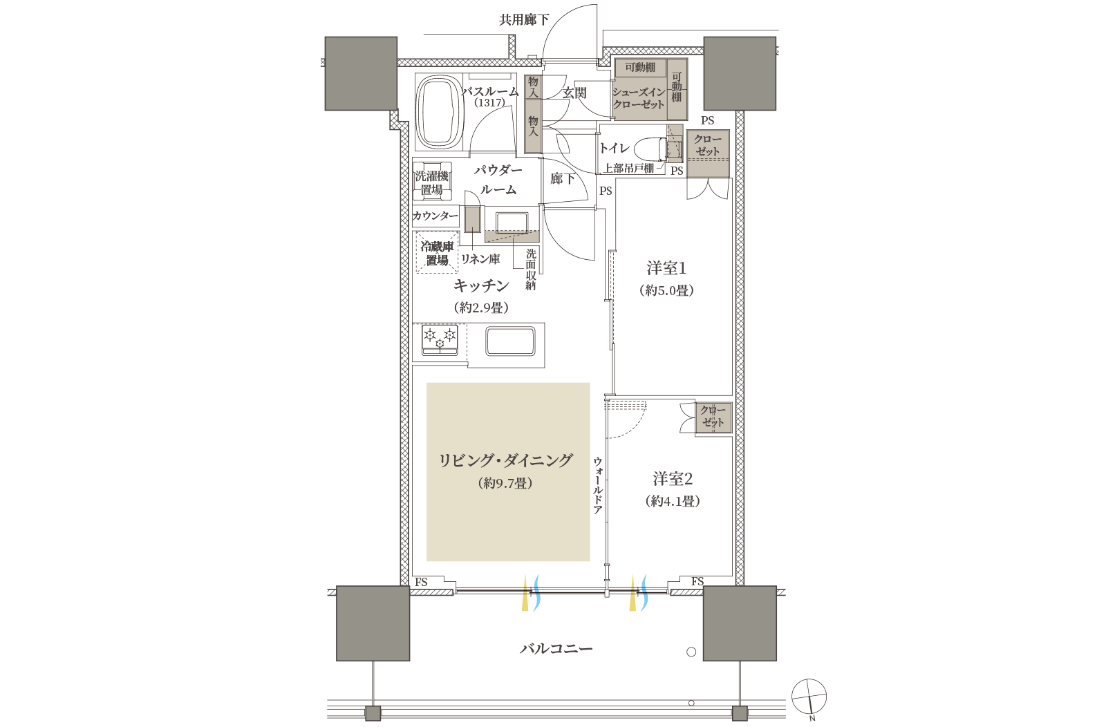 50B-1 type 間取り図