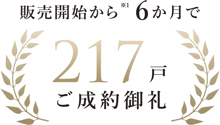 販売開始から※1  4か月で　210戸ご成約御禮※2025年3月31日現(xiàn)在
