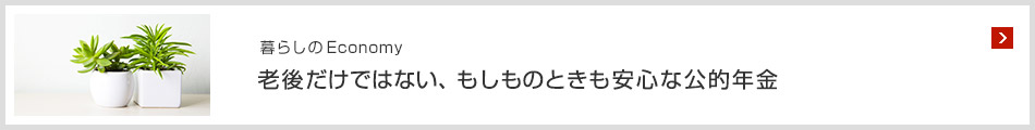 暮らしのEconomy 老後だけではない、もしものときも安心な公的年金
